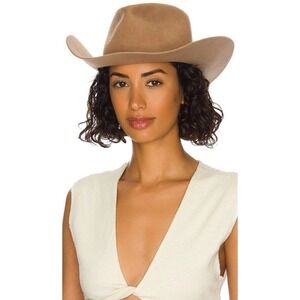 Gladys Tamez Millinery Alex Hat  in Camel Women's Size M NWT